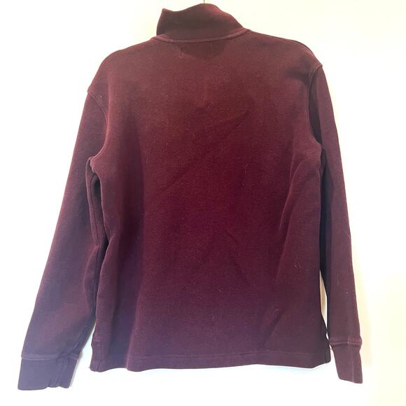 Polo Ralph Lauren Men’s Small Burgundy 1/4 Zip 100% cotton Sweater - Picture 2 of 12